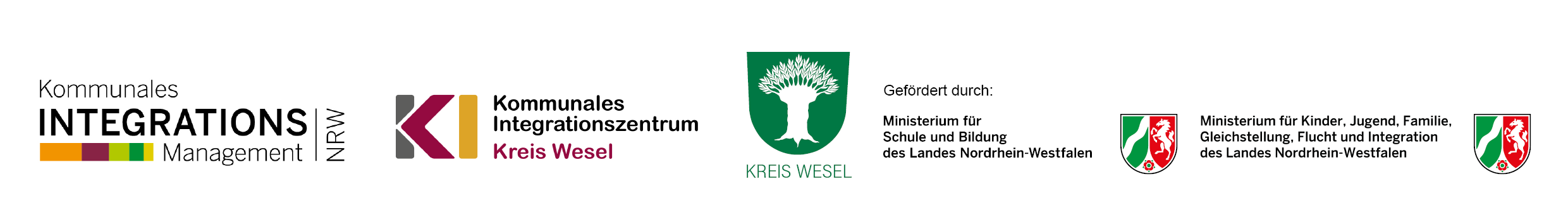 Logos Integrationsrat, Kommunales Integrationszentrum Kreis Wesel, Kreis Wesel und Landesministerien